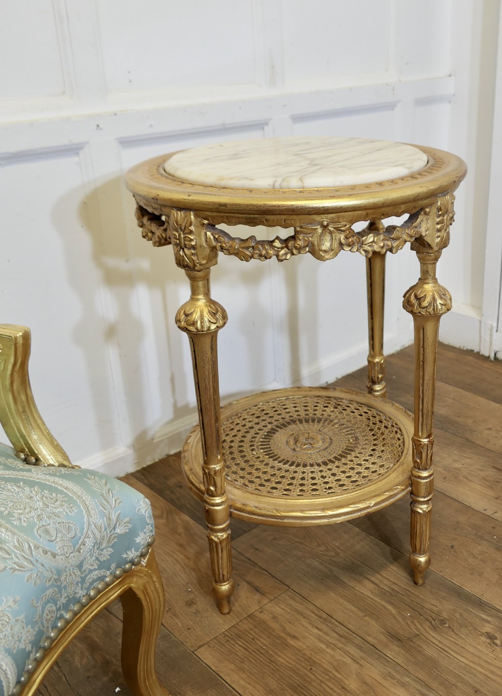 A Superb Pair of French 19th Century Gilt Salon Chairs View IX