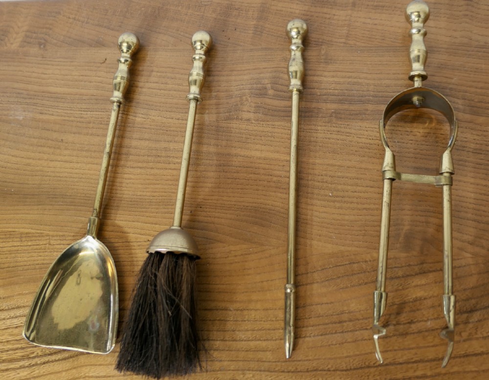 Attractive Brass Fireside Companion Set, Fireside Tools View V