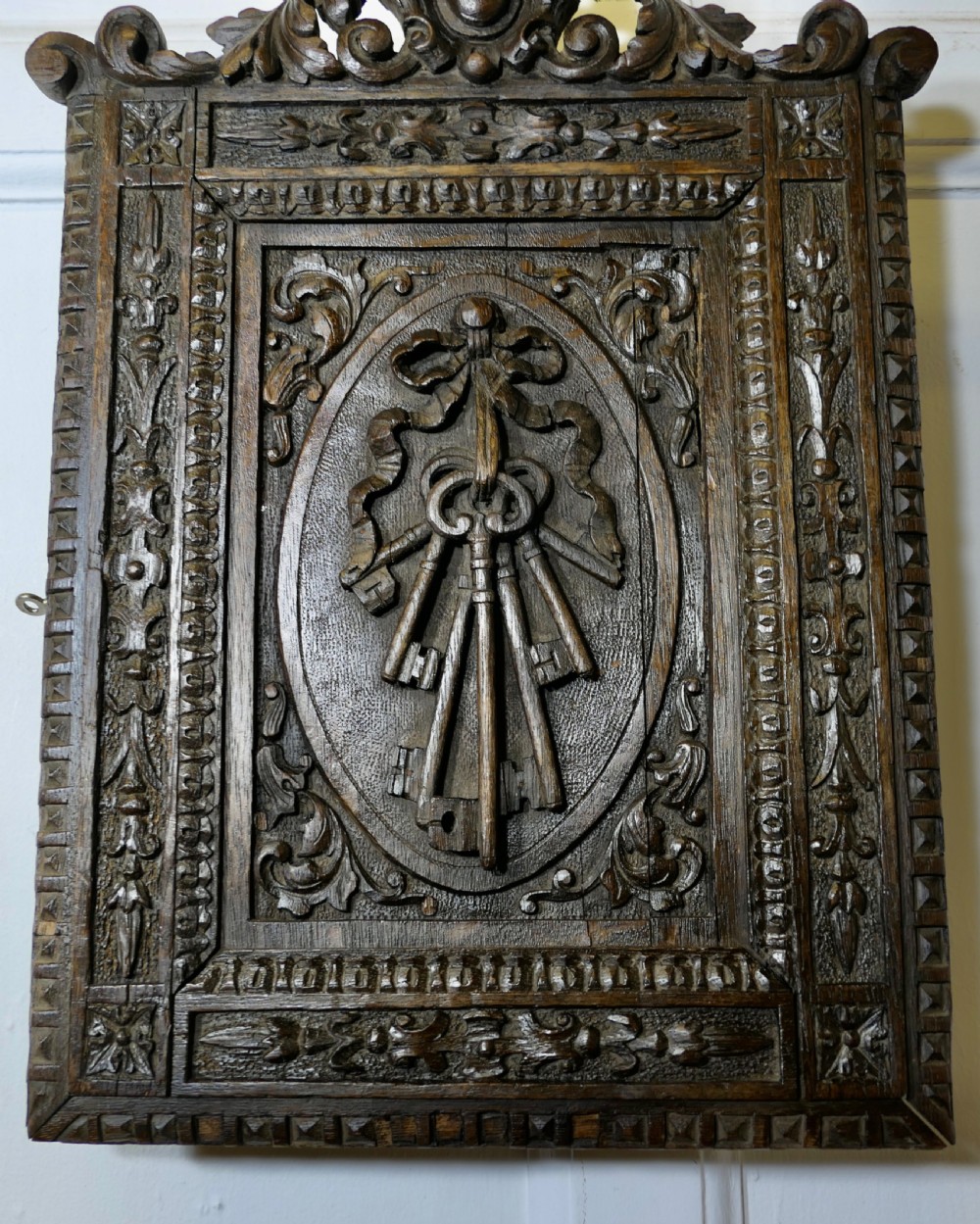 Carved Oak Key Cupboard View III