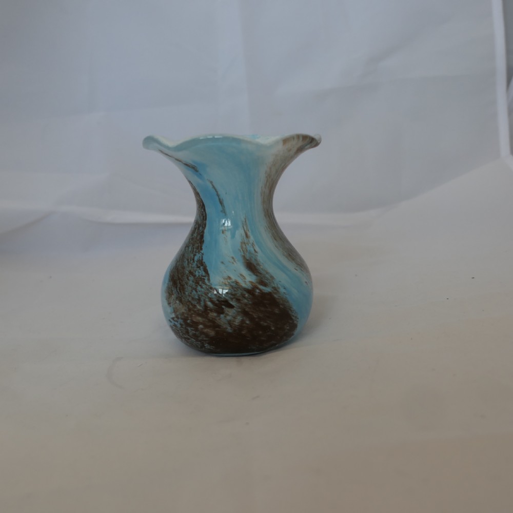 Hand Blown Victorian Blue Posy Vase