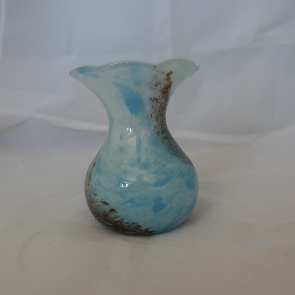Hand Blown Victorian Blue Posy Vase View V