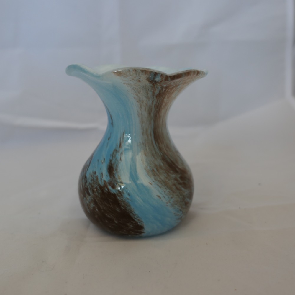 Hand Blown Victorian Blue Posy Vase View VI