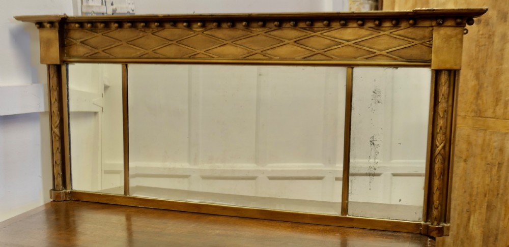 Regency Triple Plate Gilt Mirror or Over Mantle 