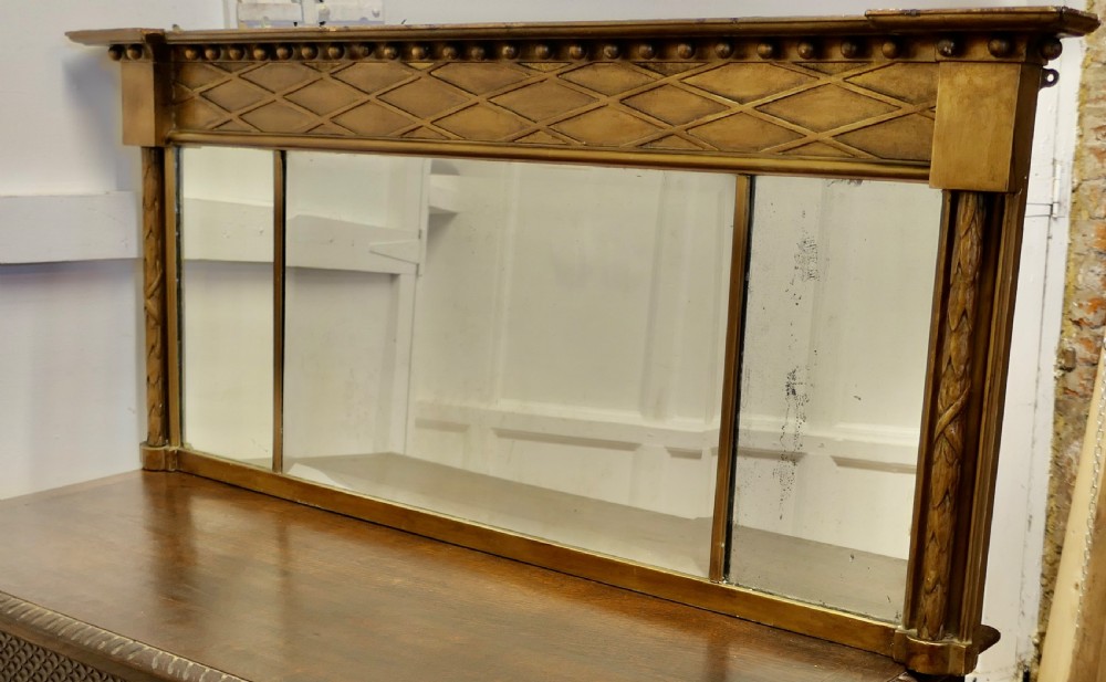 Regency Triple Plate Gilt Mirror or Over Mantle  View III