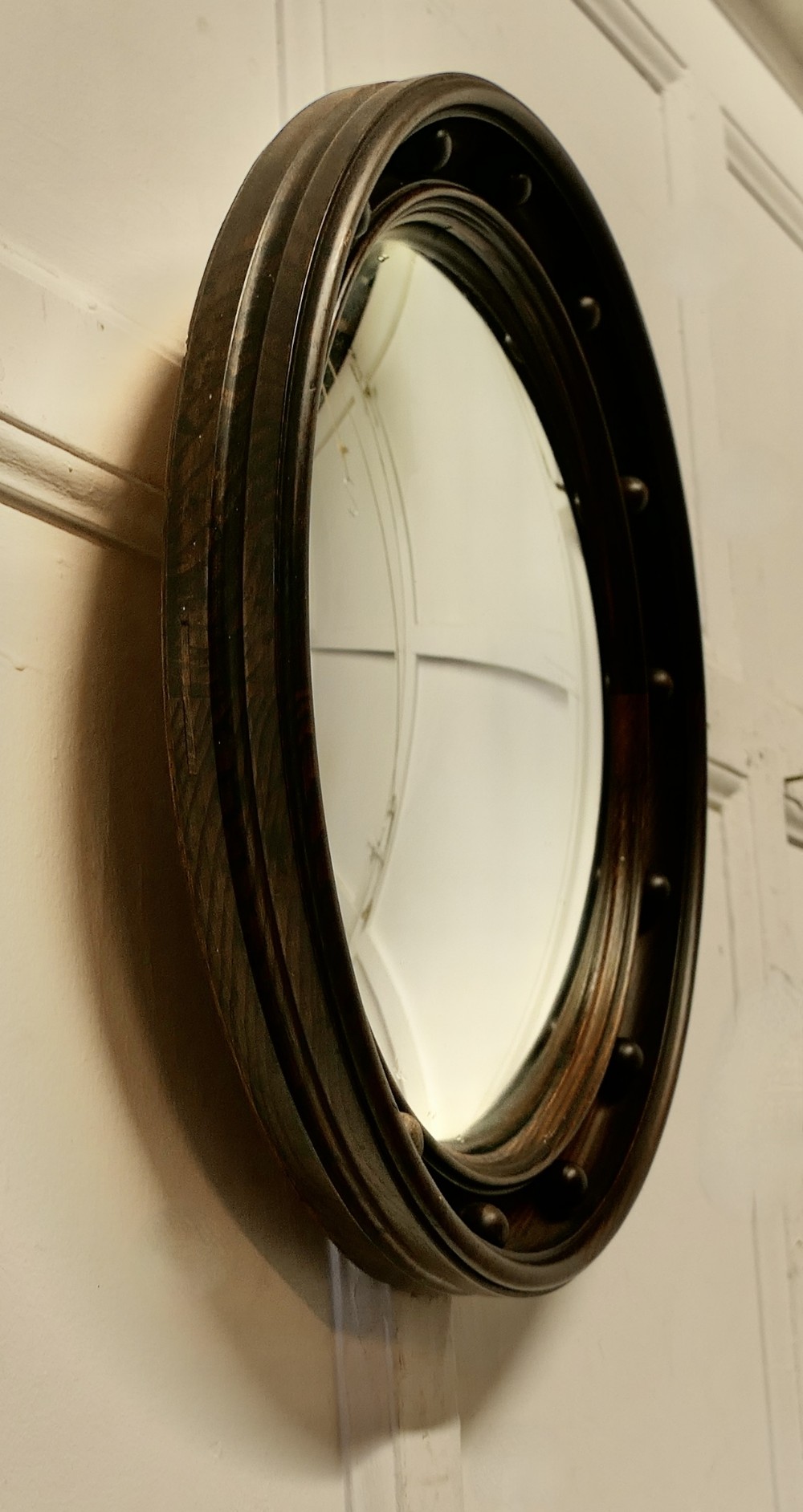 Regency Style Oak Convex Wall Mirror 