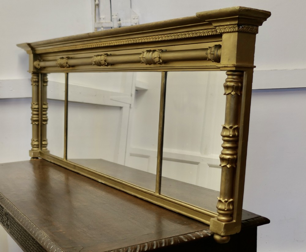 Regency Triple Plate Gilt Mirror or Over Mantle  View II