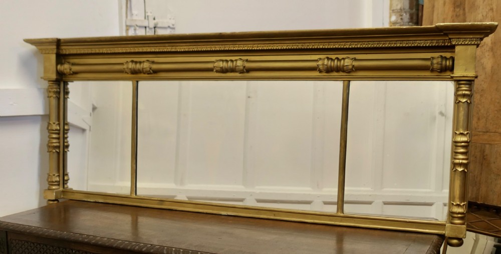 Regency Triple Plate Gilt Mirror or Over Mantle  View III