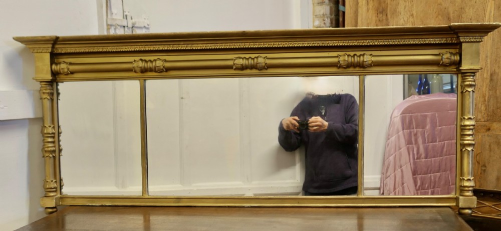 Regency Triple Plate Gilt Mirror or Over Mantle  View IV