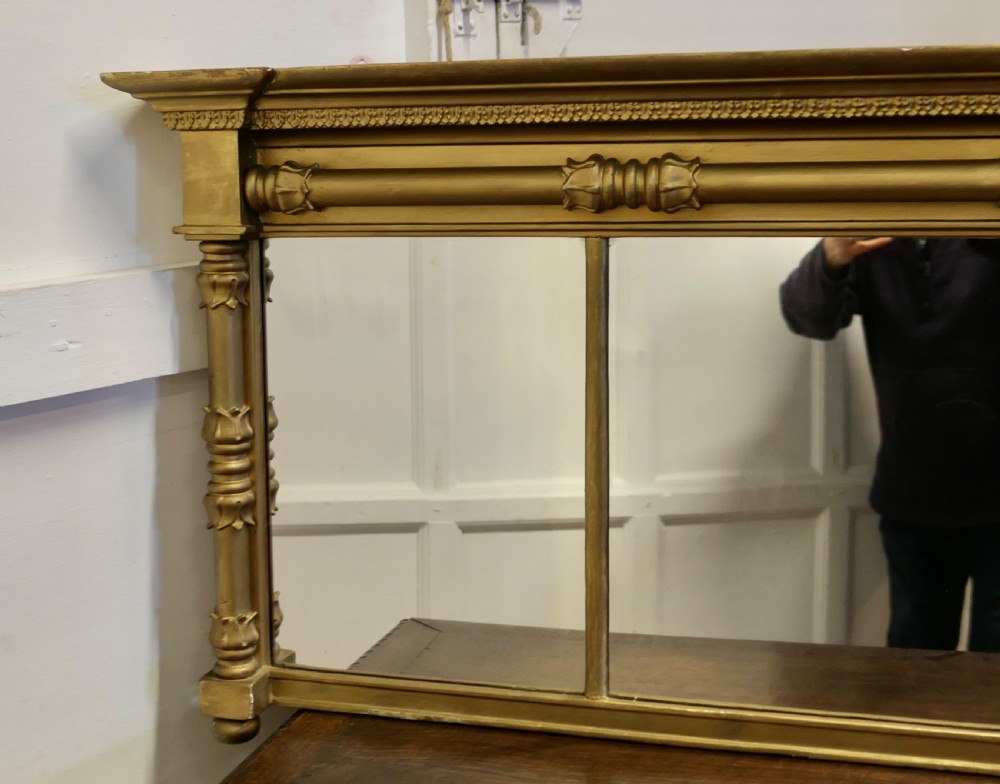 Regency Triple Plate Gilt Mirror or Over Mantle  View V