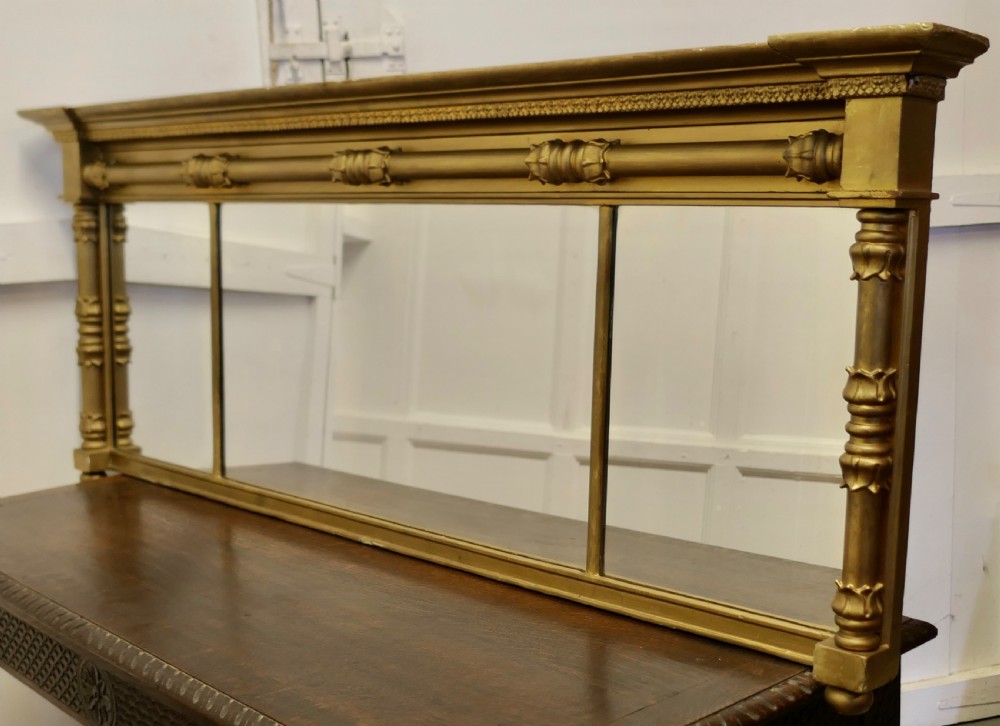 Regency Triple Plate Gilt Mirror or Over Mantle  View VI