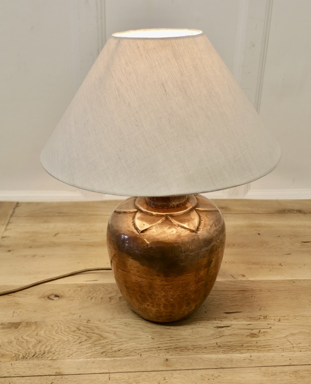 Arts and Crafts Hand Beaten Copper Lamp View IV