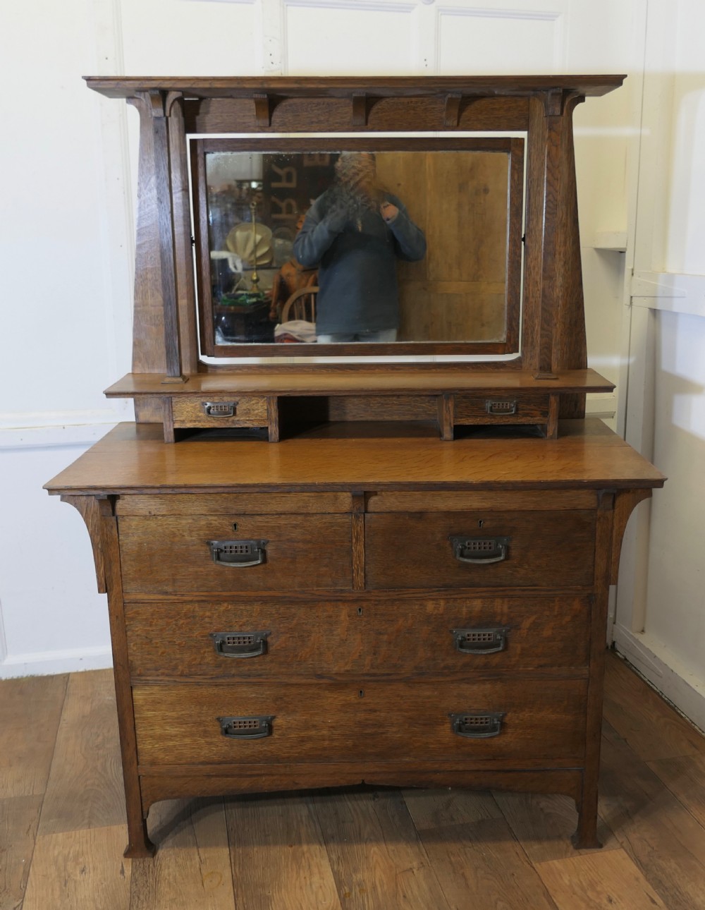 Arts and Crafts Oak Dressing Chest   View II