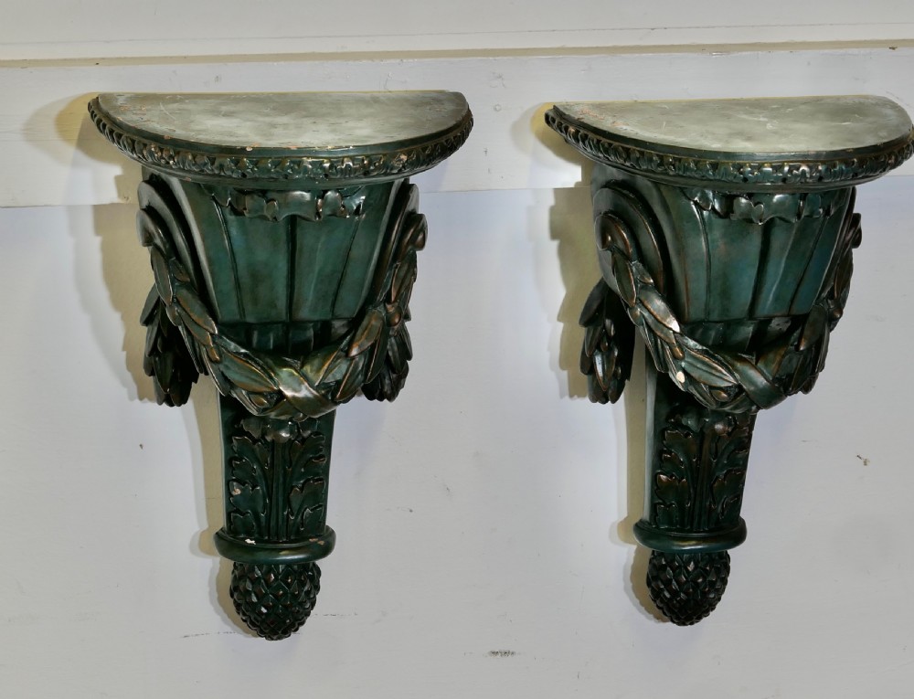 A Pair of 19th Century Green Wall Brackets View VI