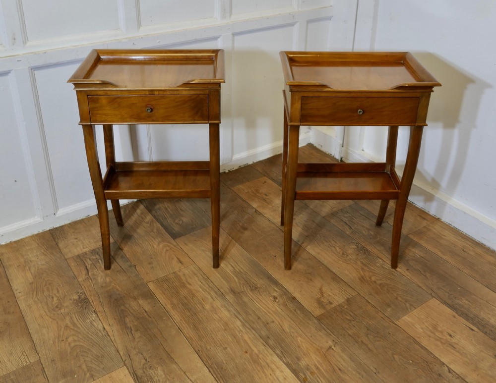 A Pair of Walnut Night Tables, Bedside Cabinets View II