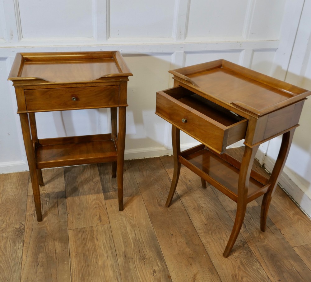 A Pair of Walnut Night Tables, Bedside Cabinets View III