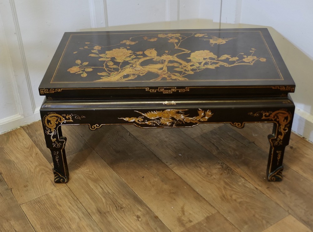 Painted and Lacquered Chinoiserie Coffee Table   View II