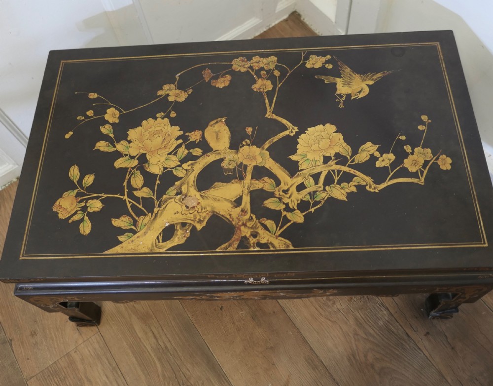 Painted and Lacquered Chinoiserie Coffee Table   View V