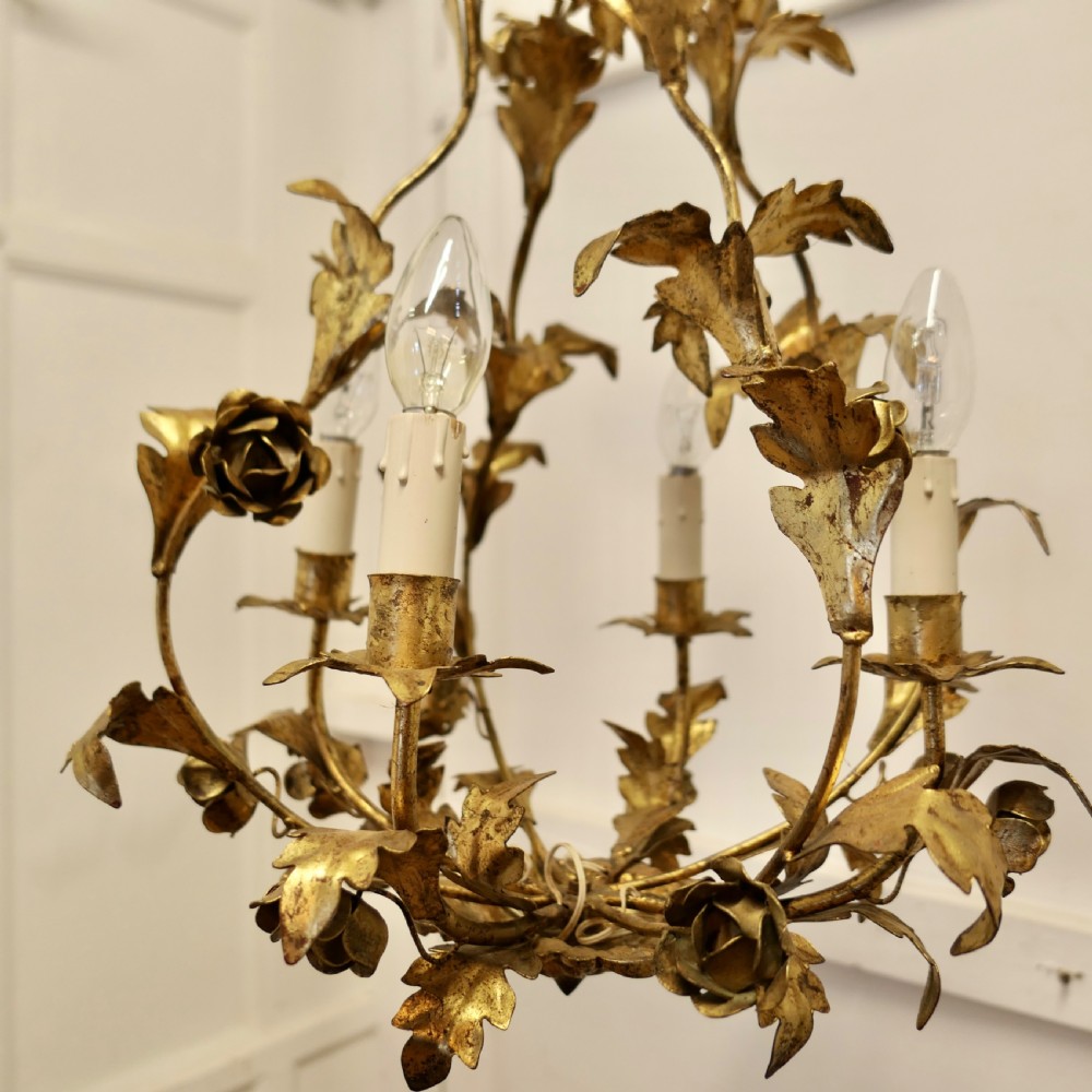 A French Toleware Open Basket Ceiling Light View VI