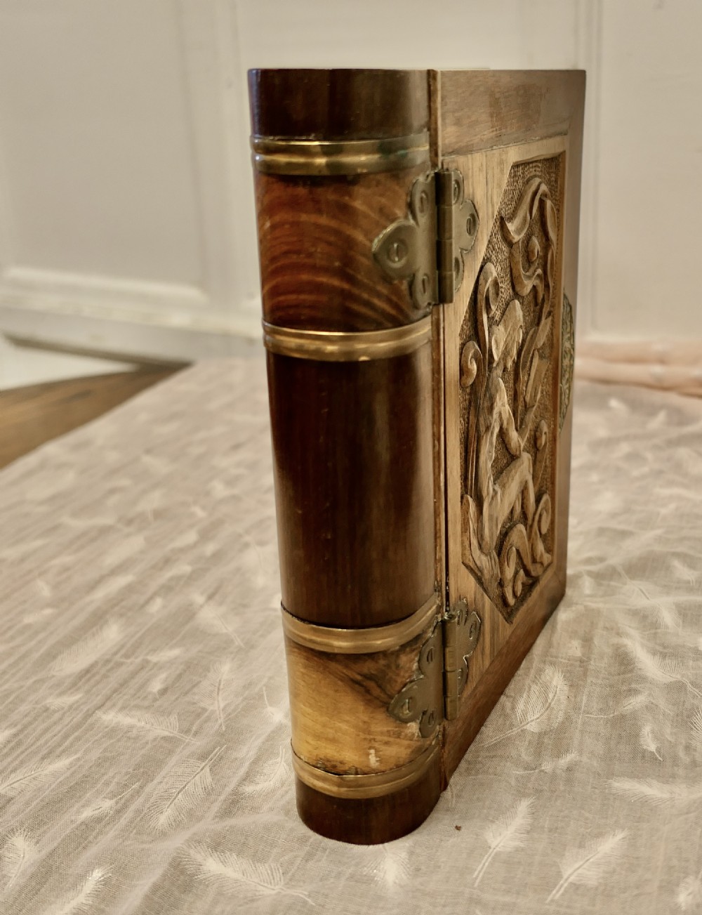 A Rare Art Nouveau Carved Secret Safe Book View II