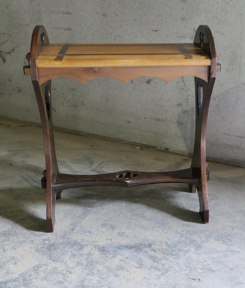 Arts and Crafts Oak Apprentice Piece Window Seat, Hall Bench