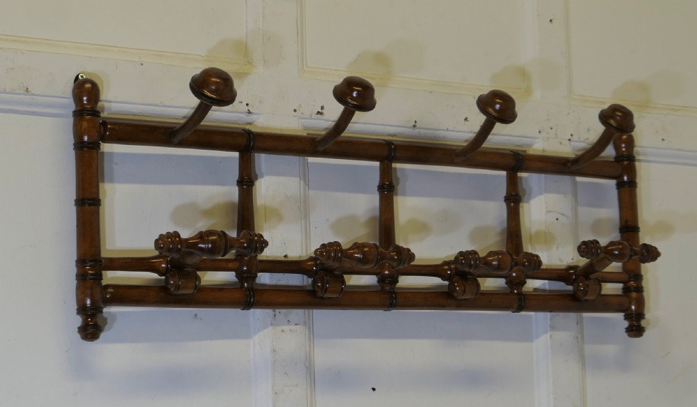 French Simulated Bamboo Hat and Coat Wall Rack
