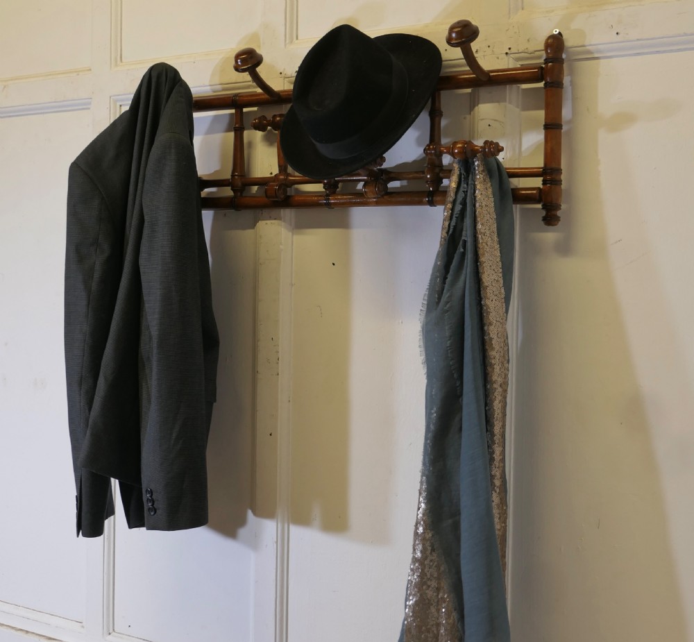 French Simulated Bamboo Hat and Coat Wall Rack View VII