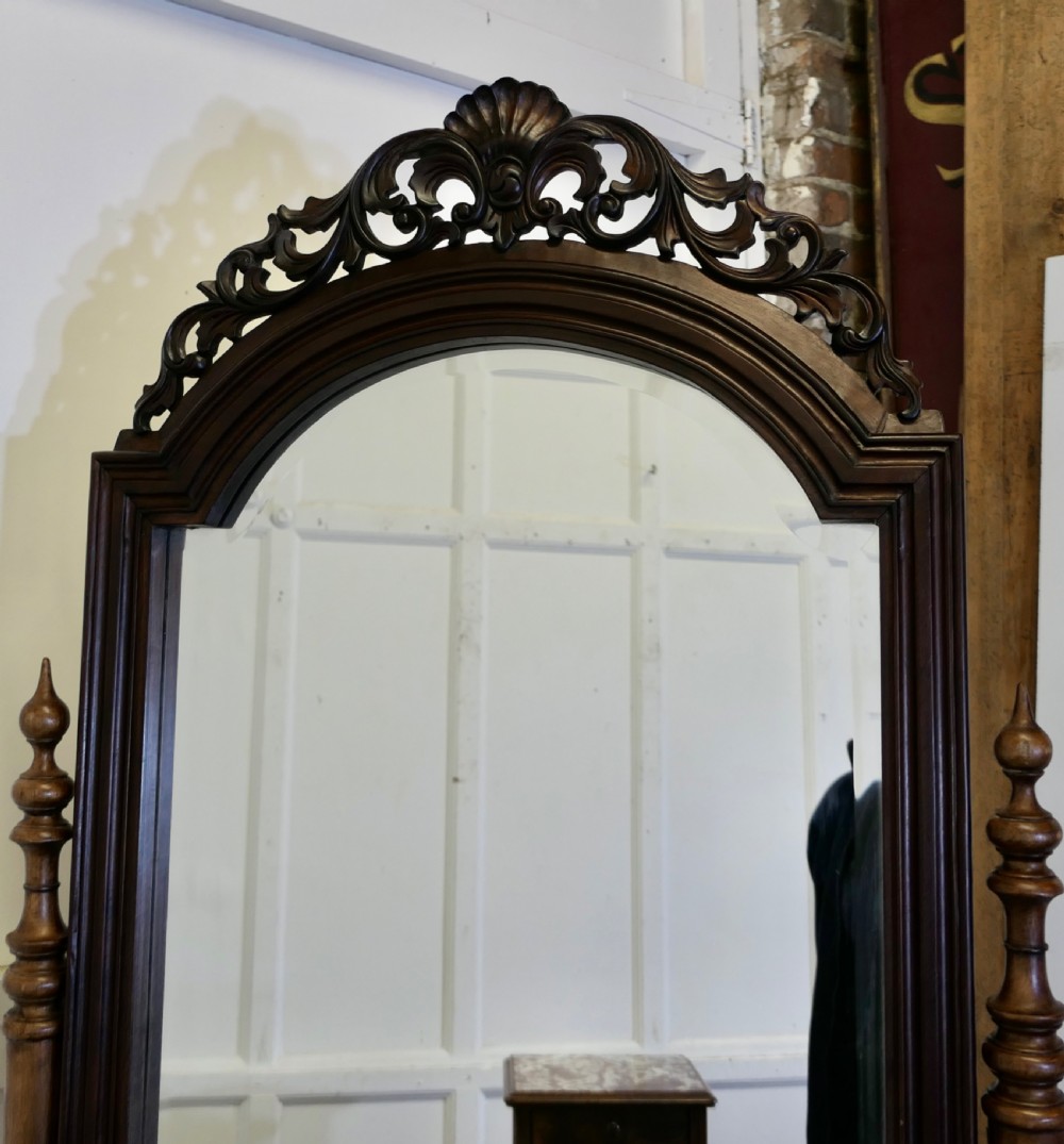 Decorative Carved Cheval Dressing Mirror View III
