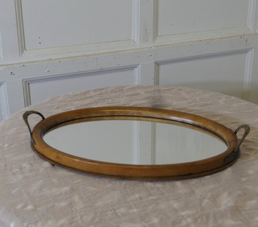 Victorian Oval Sideboard Mirror Tray, Wine Tray