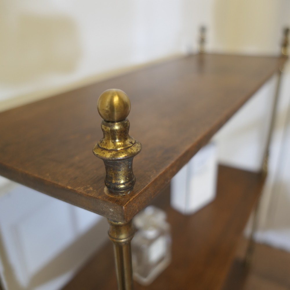 French Walnut and Brass Open Shelf  Unit View V