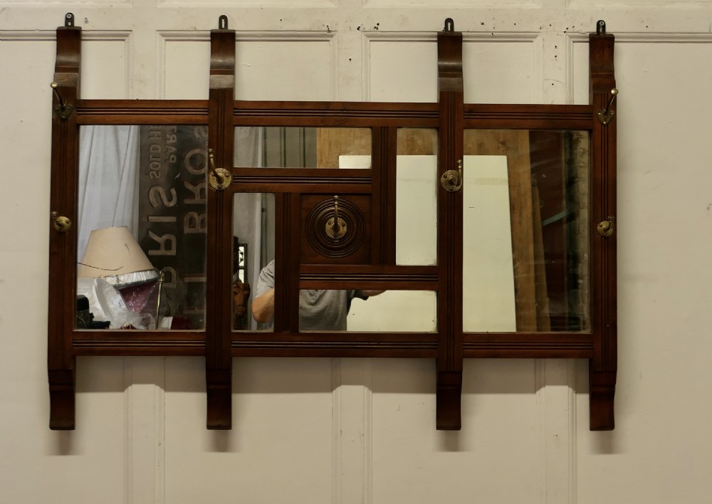 Wall Hanging Triple Mirror Hat and Coat Rack