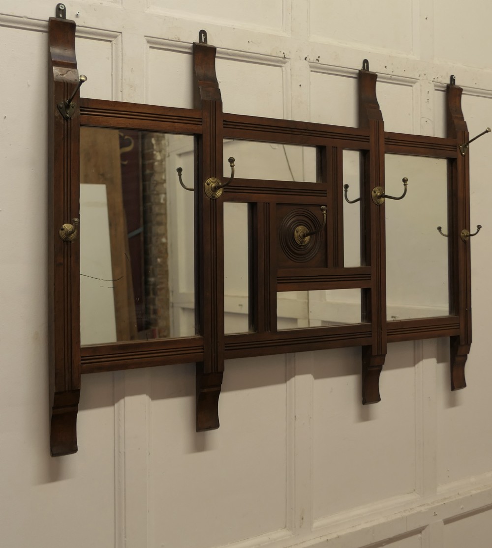 Wall Hanging Triple Mirror Hat and Coat Rack View III