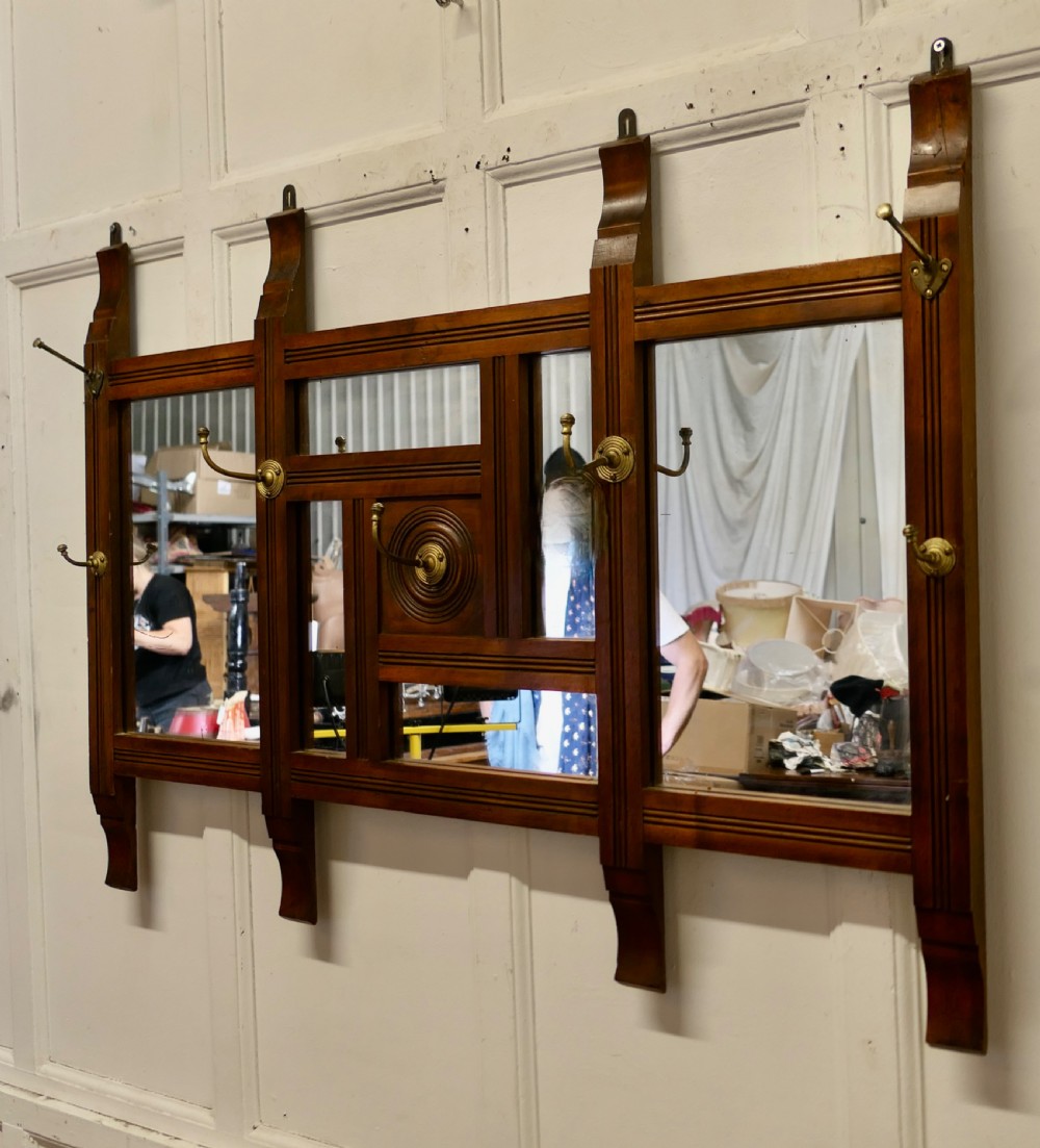 Wall Hanging Triple Mirror Hat and Coat Rack View IV