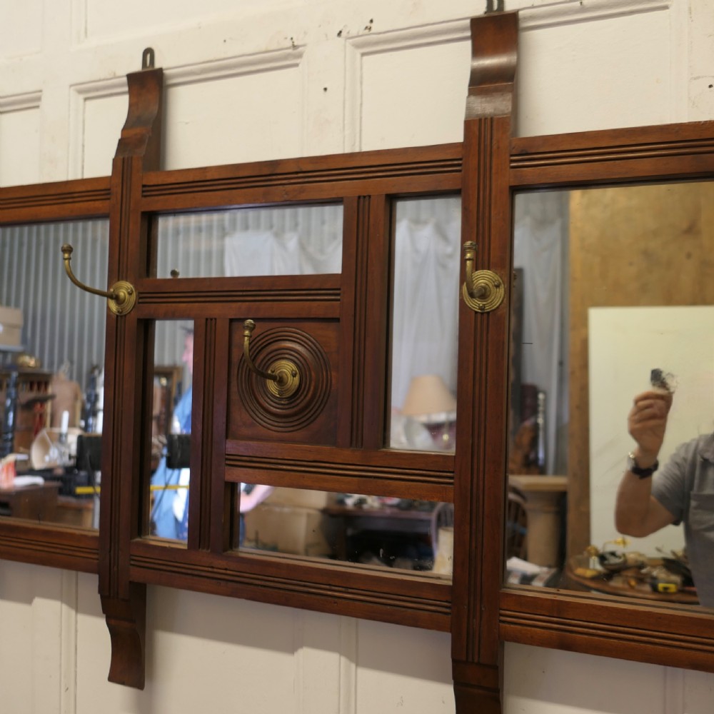 Wall Hanging Triple Mirror Hat and Coat Rack View V