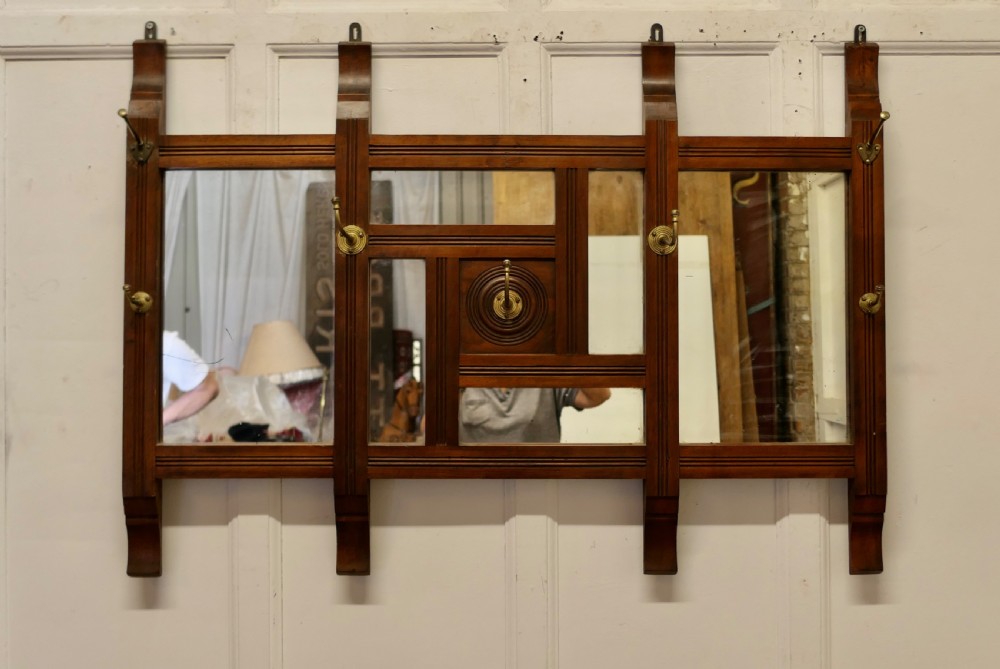 Wall Hanging Triple Mirror Hat and Coat Rack View VI