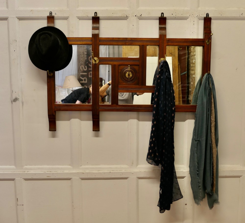 Wall Hanging Triple Mirror Hat and Coat Rack View VII