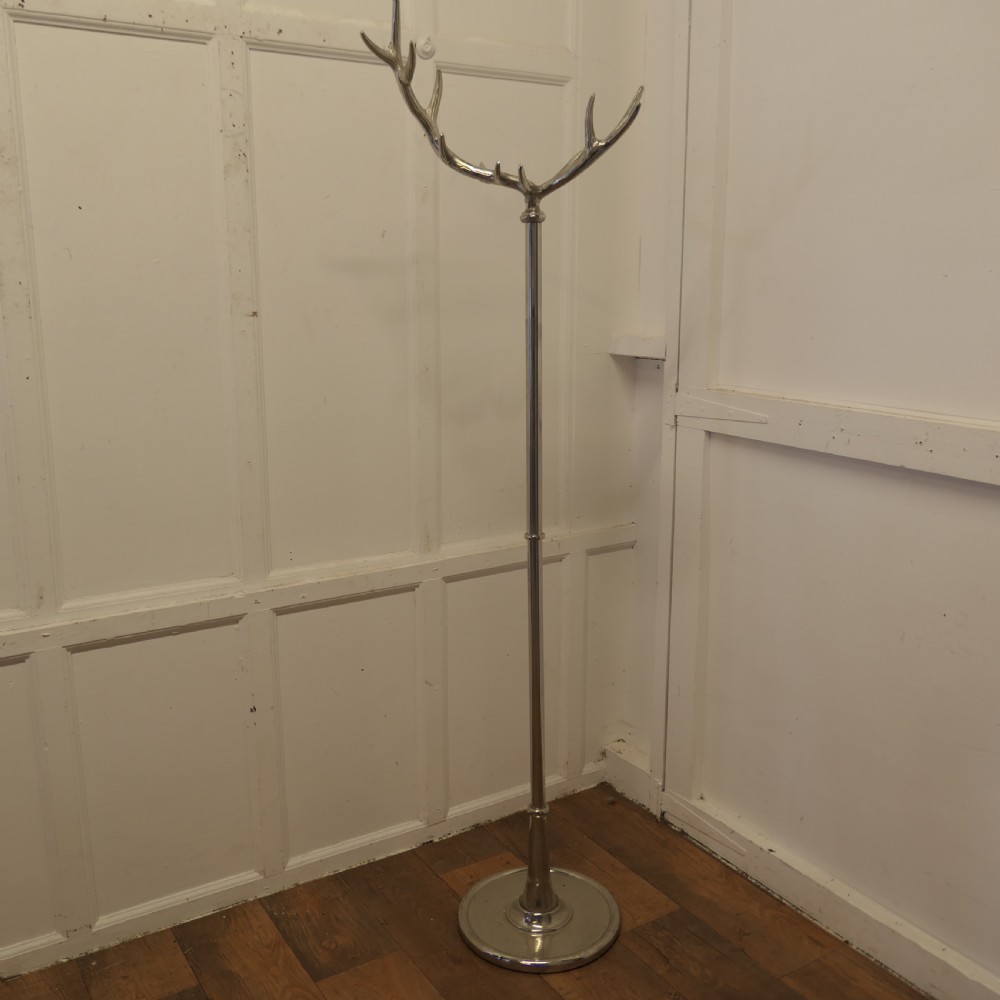 Chrome Hall Stand with Stags Horn design for Hats & Coats  View III