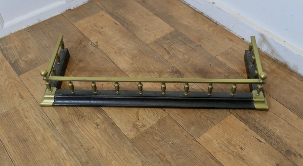 Victorian Brass and Iron Fender 