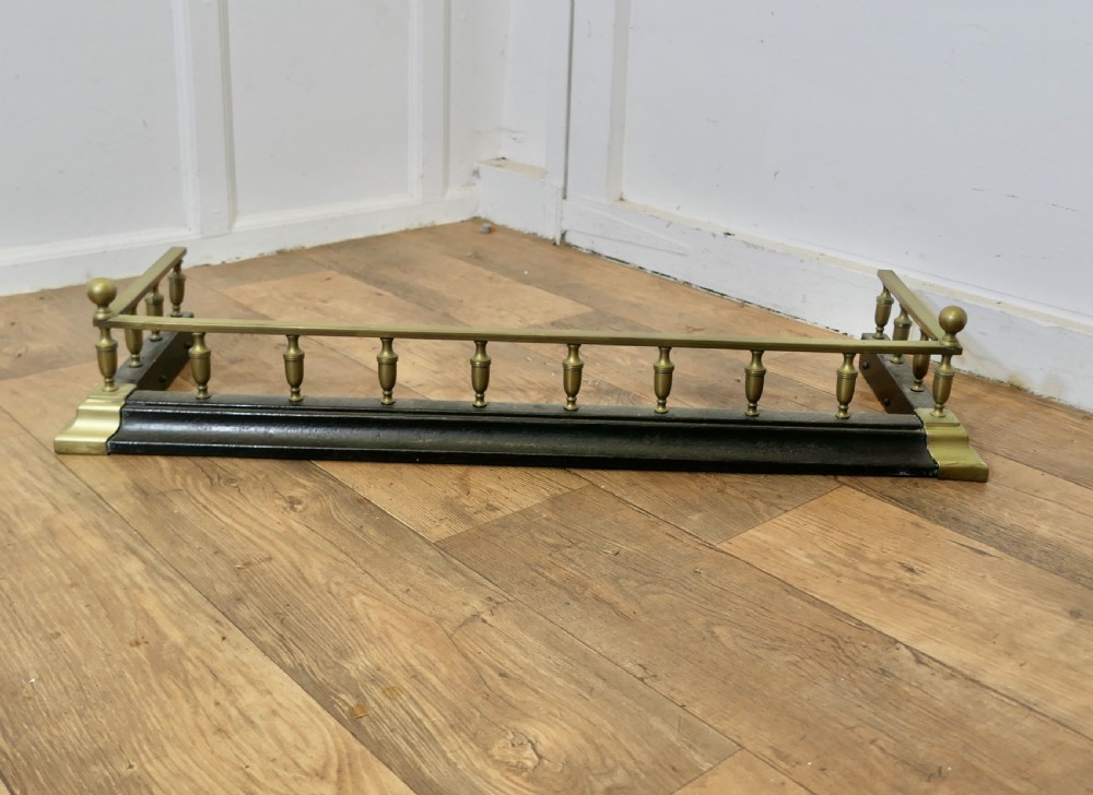Victorian Brass and Iron Fender  View V