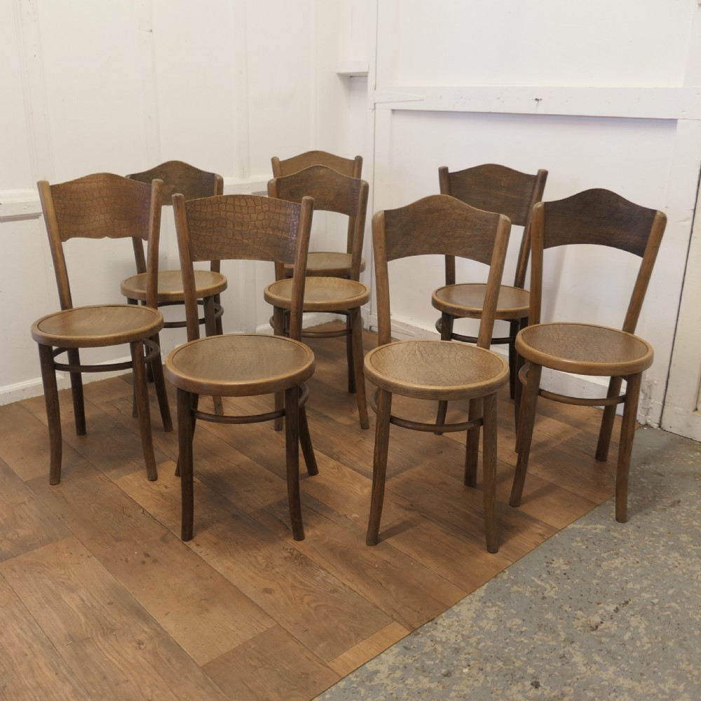 Harlequin Set of 8 French Bistro or Cafe Bentwood Chairs