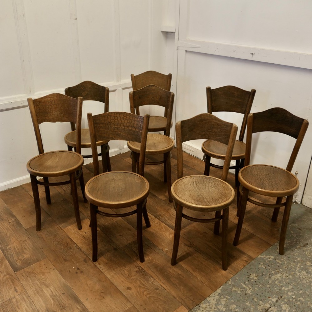 Harlequin Set of 8 French Bistro or Cafe Bentwood Chairs View II