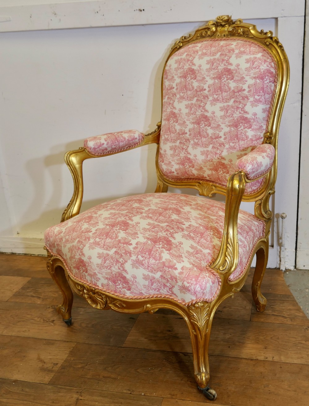 A Superb Pair of French Napoleon III Gilt Salon Chairs View V