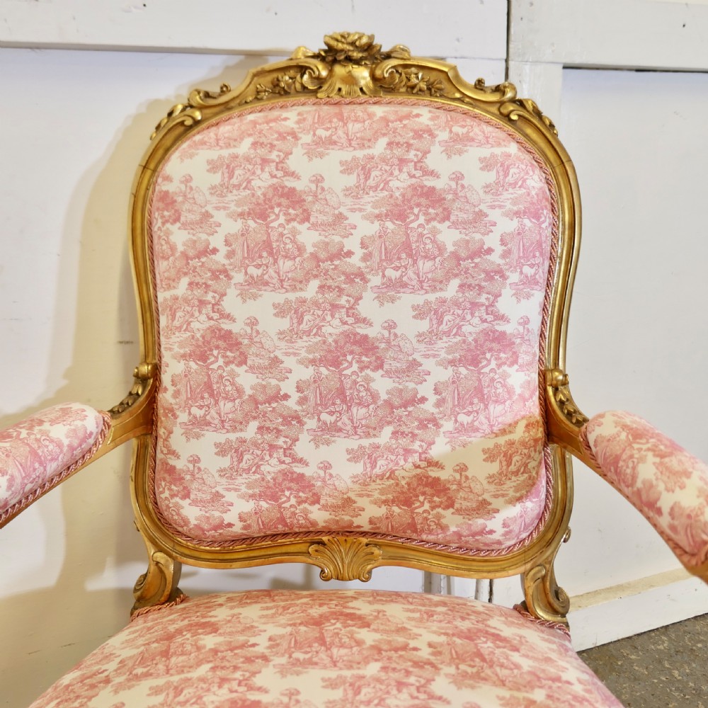 A Superb Pair of French Napoleon III Gilt Salon Chairs View IX