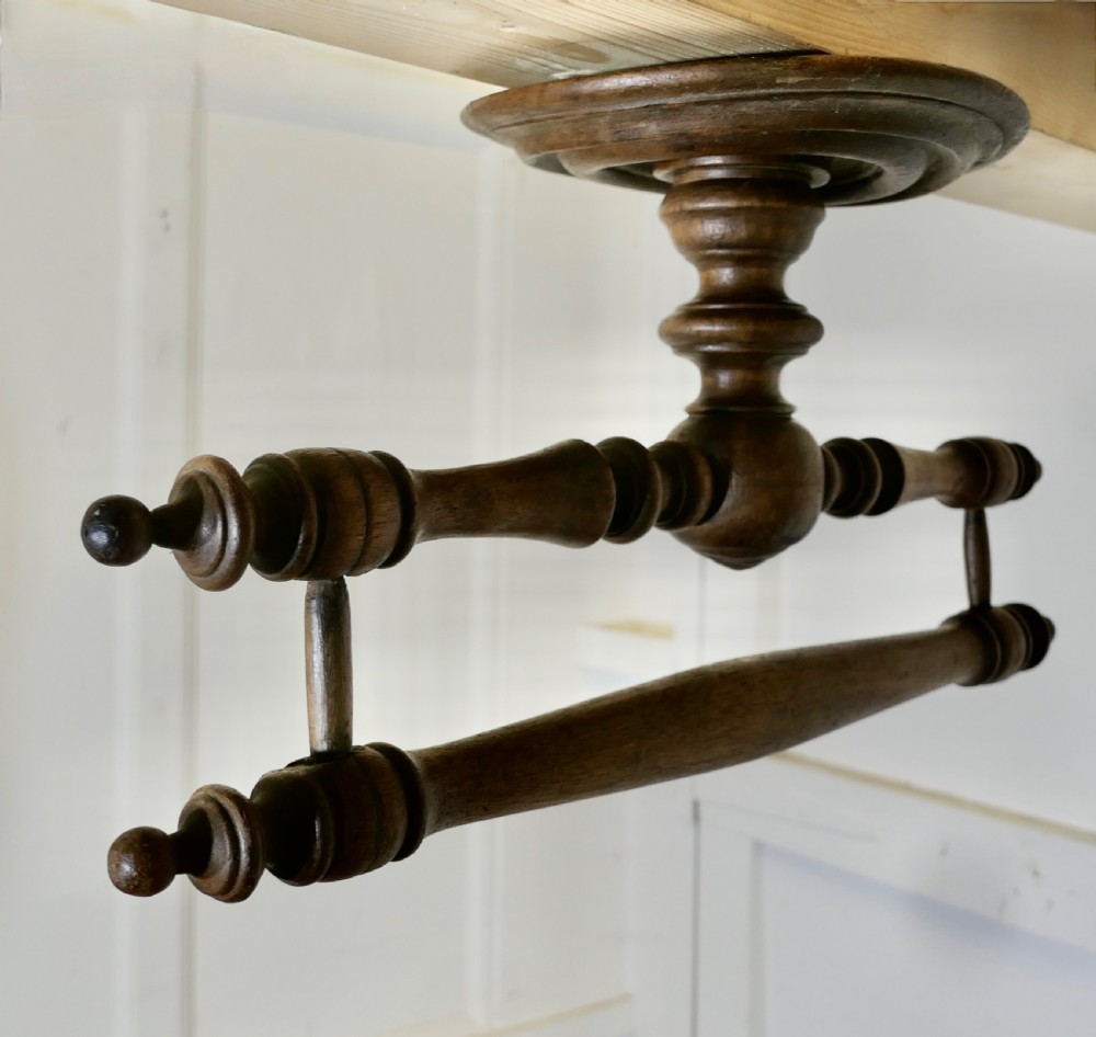  Walnut Ciel de Lit or Bed Canopy Curtain Frame View II
