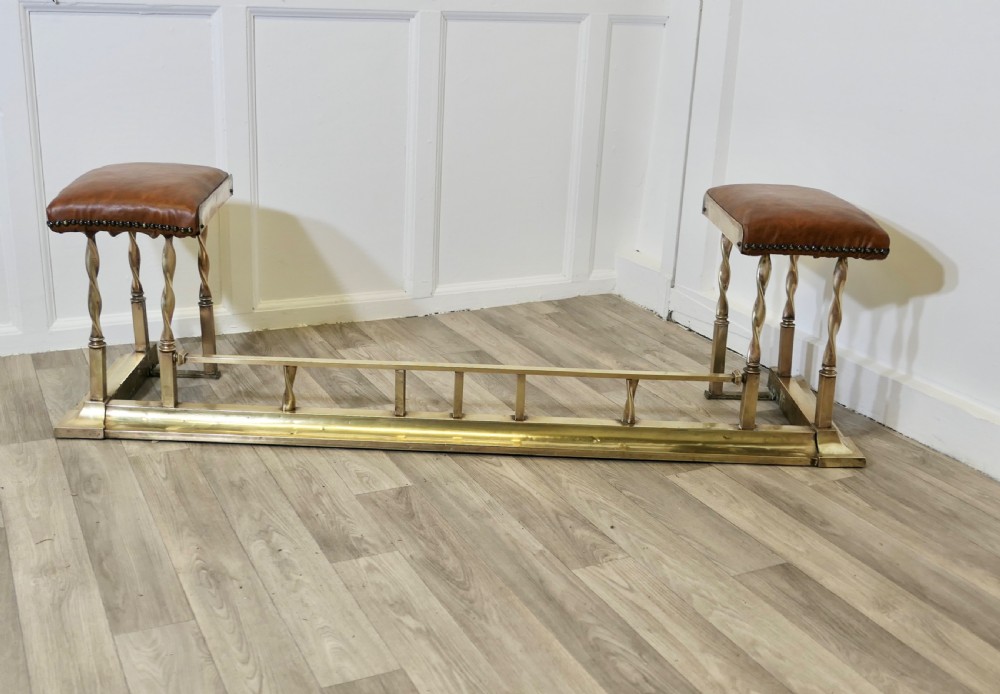 Good Quality Brass and Tan Leather Club Fender