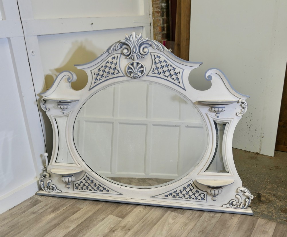 Large Edwardian Painted Overmantel  View II