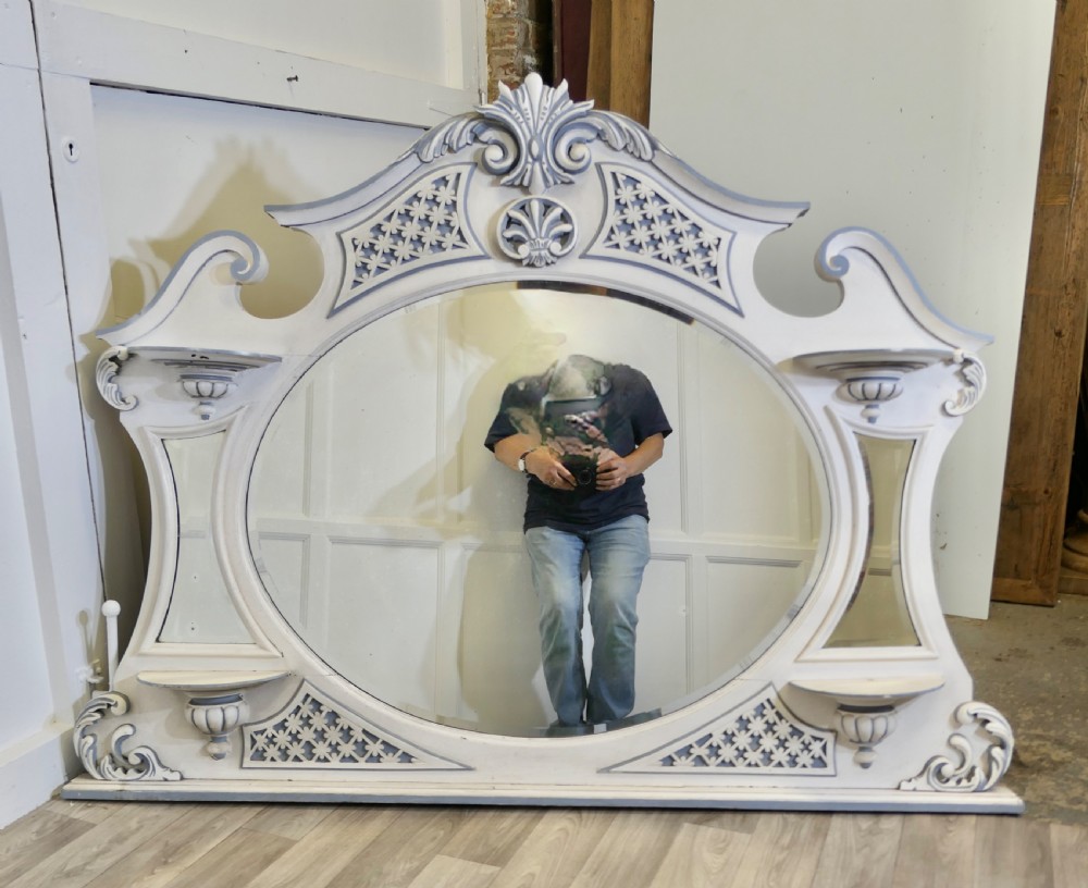 Large Edwardian Painted Overmantel  View III