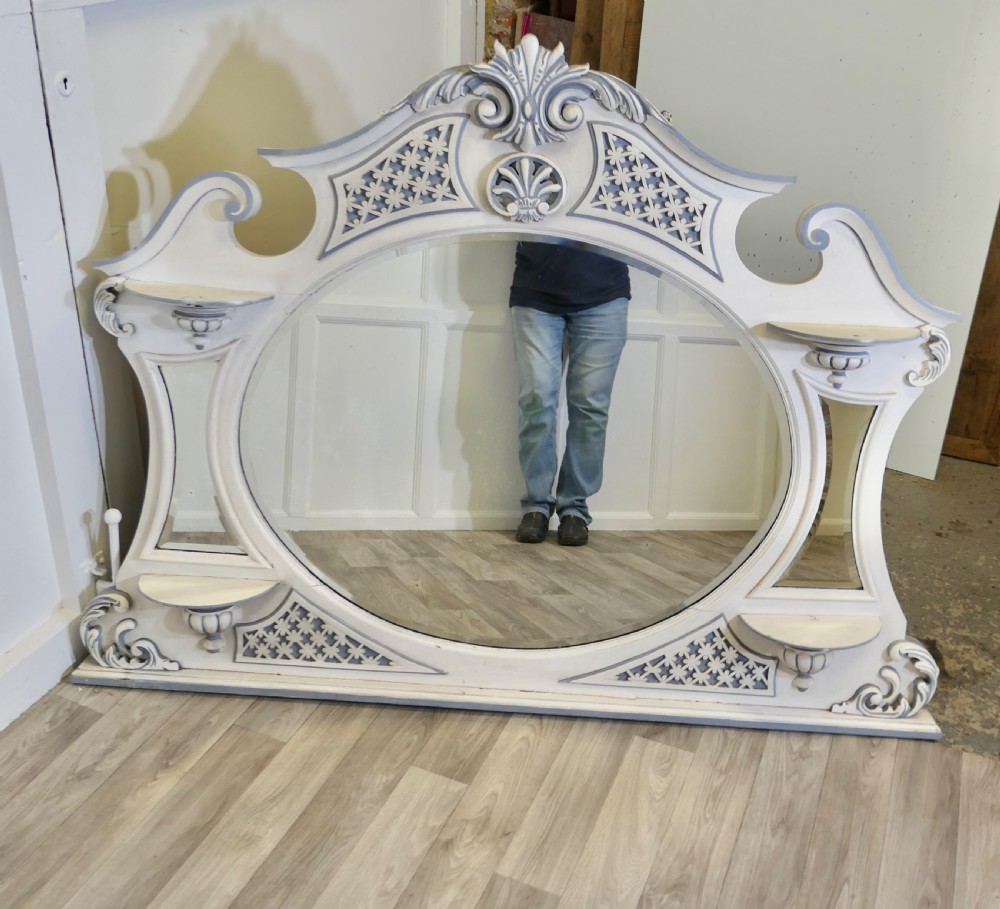 Large Edwardian Painted Overmantel  View IV