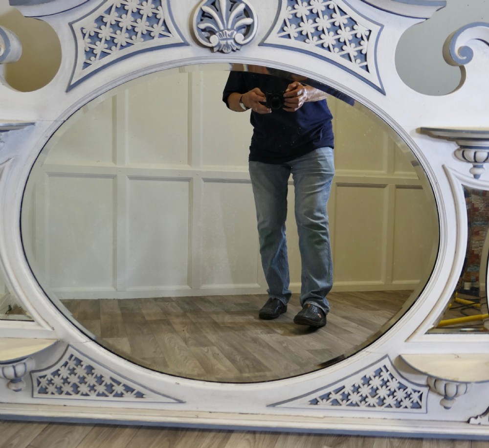 Large Edwardian Painted Overmantel  View VIII