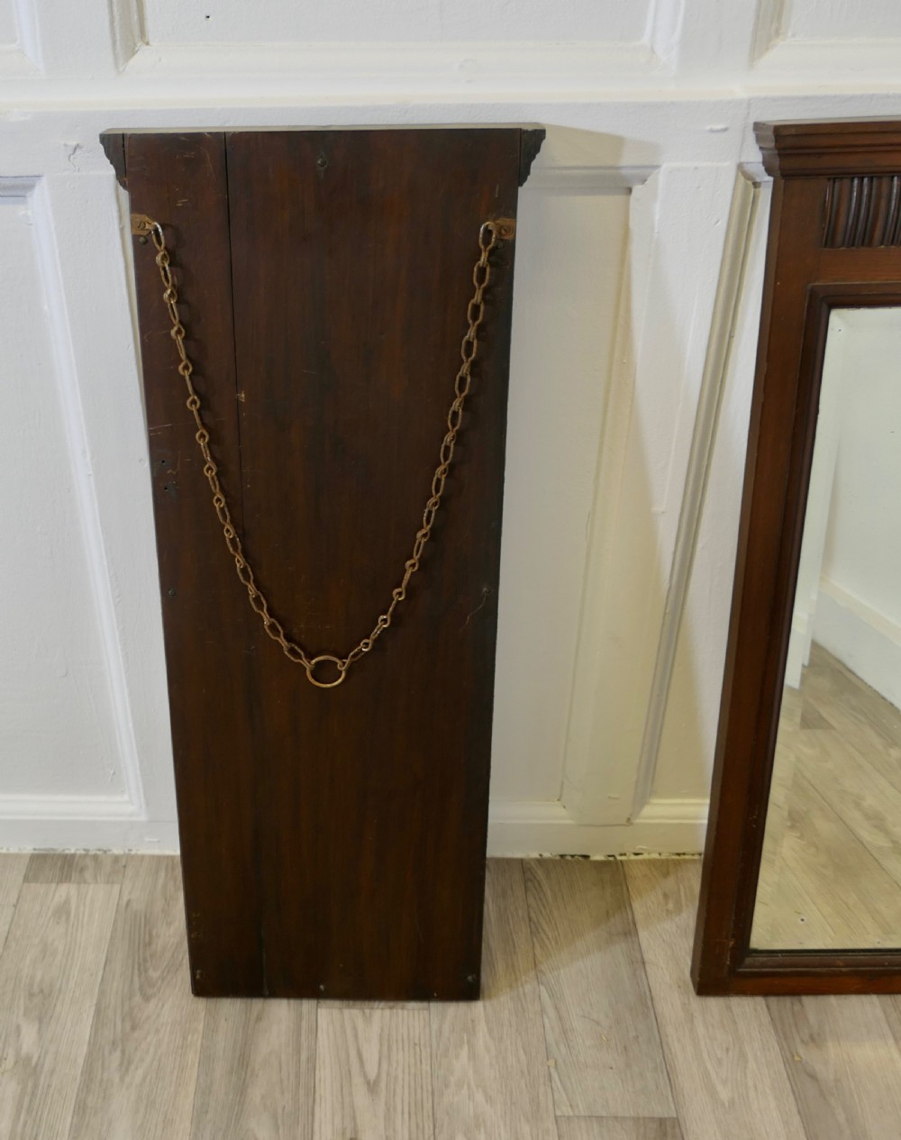 A Pair of Narrow Edwardian Walnut Mirrors View VI