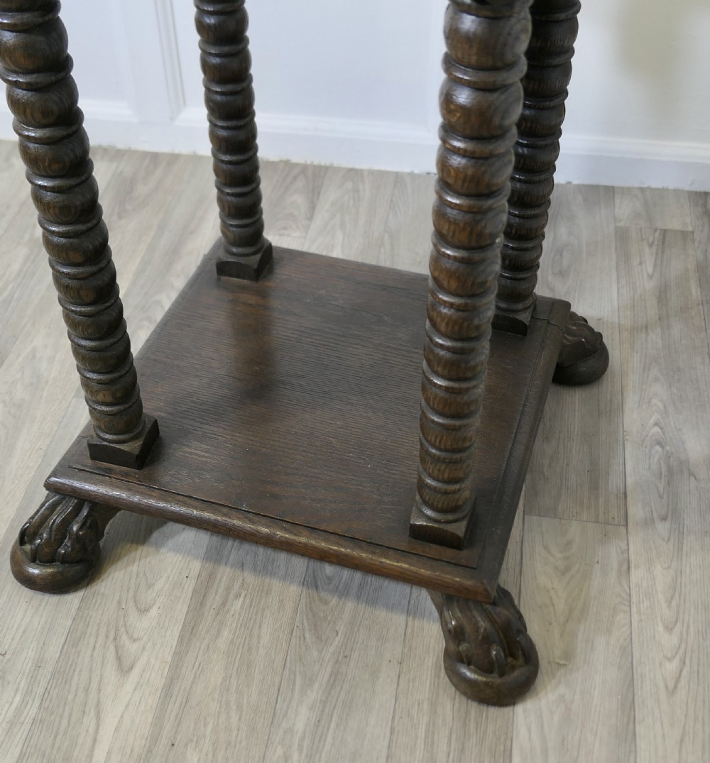 Arts and Crafts Gothic Oak Side Table View VI